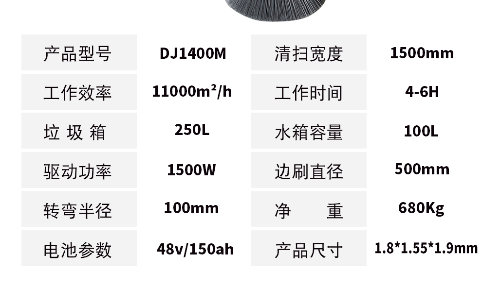 DJ1400M電動(dòng)清掃車(chē) 車(chē)間掃地車(chē)參數(shù)